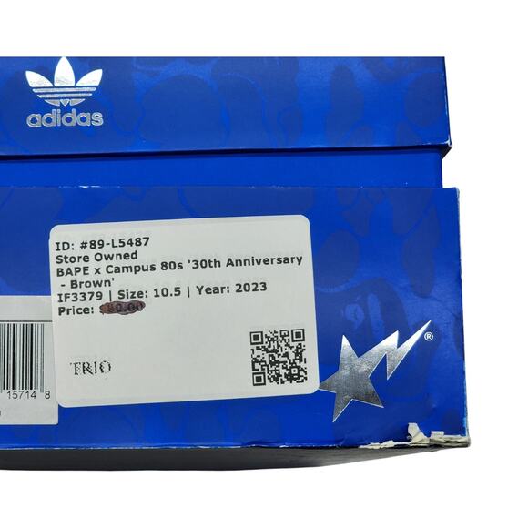 Adidas x BAPE Campus 80s Suede Sneakers 30th Anniversary Brown IF3379 US 10.5 - Picture 10 of 10